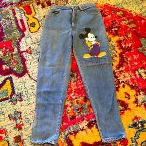 Vintage Mickey Mouse by Jerry Leigh womens jeans size 11 juniors tapered leg